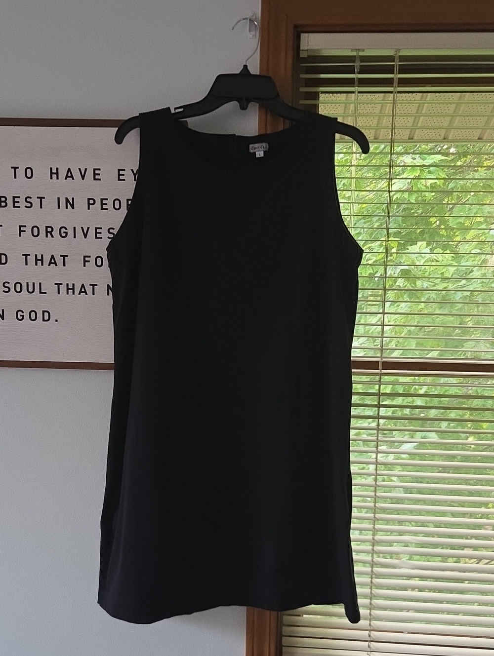 Classic Black Sleeveless Shift Mini Dress By JUST JILL